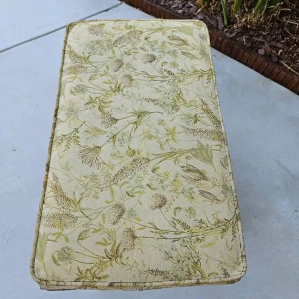 Vintage Floral Tapestry Vanity Bench